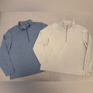 Lululemon Soft Jersey Half Zip Pullover Men’s XXL Light Blue + Gray